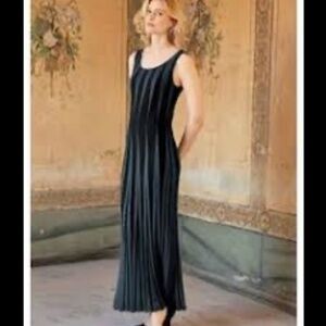 Peruvian Connection Sleeveless Knit Maxi Dress XS Ribbed Pima Cotton Boho Easter